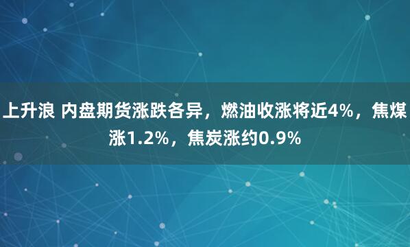 上升浪 内盘期货涨跌各异，燃油收涨将近4%，焦煤涨1.2%，焦炭涨约0.9%